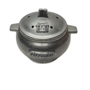 Carson Pewter Potpourri Holder Bowl with House Lid Rustic Farmhouse Decor
